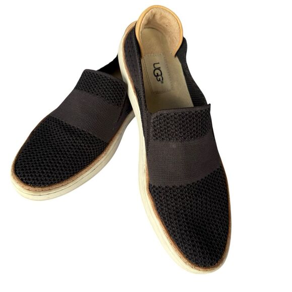 UGG Alameda Sammy Slip-On sneaker Loafers Sz 8 black knit round toe flat shoe - Picture 5 of 9